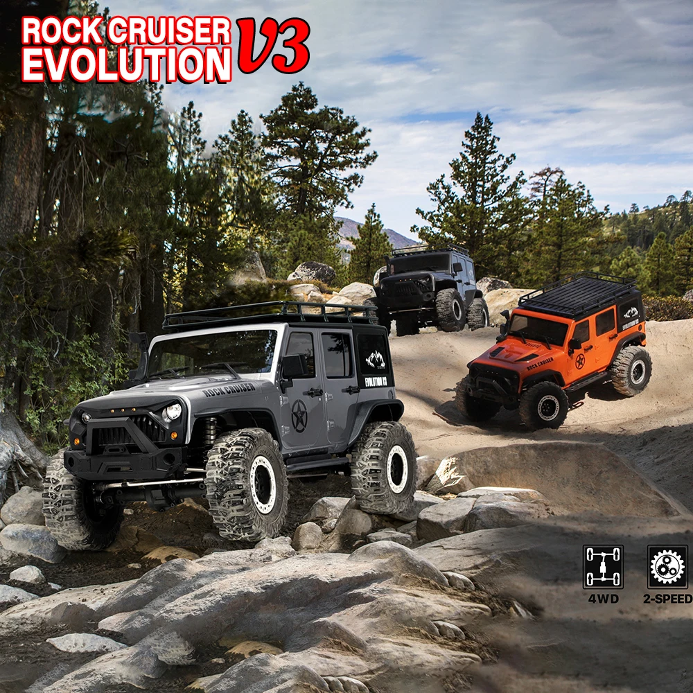 洋楽 E-ROCC Ridin By NEW RGT Rock Cruiser EX86100 V3 2.4GHz 4WD 1/10 RC Electric Remote