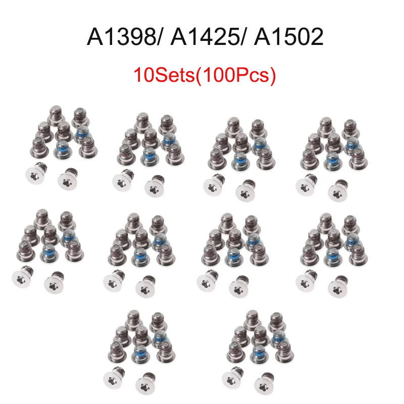 10 Sets 100Pcs Bottom Case Screws Replacement Kit For MacBook Retina A1398 A1425 A1502 Laptop Repair Screws
