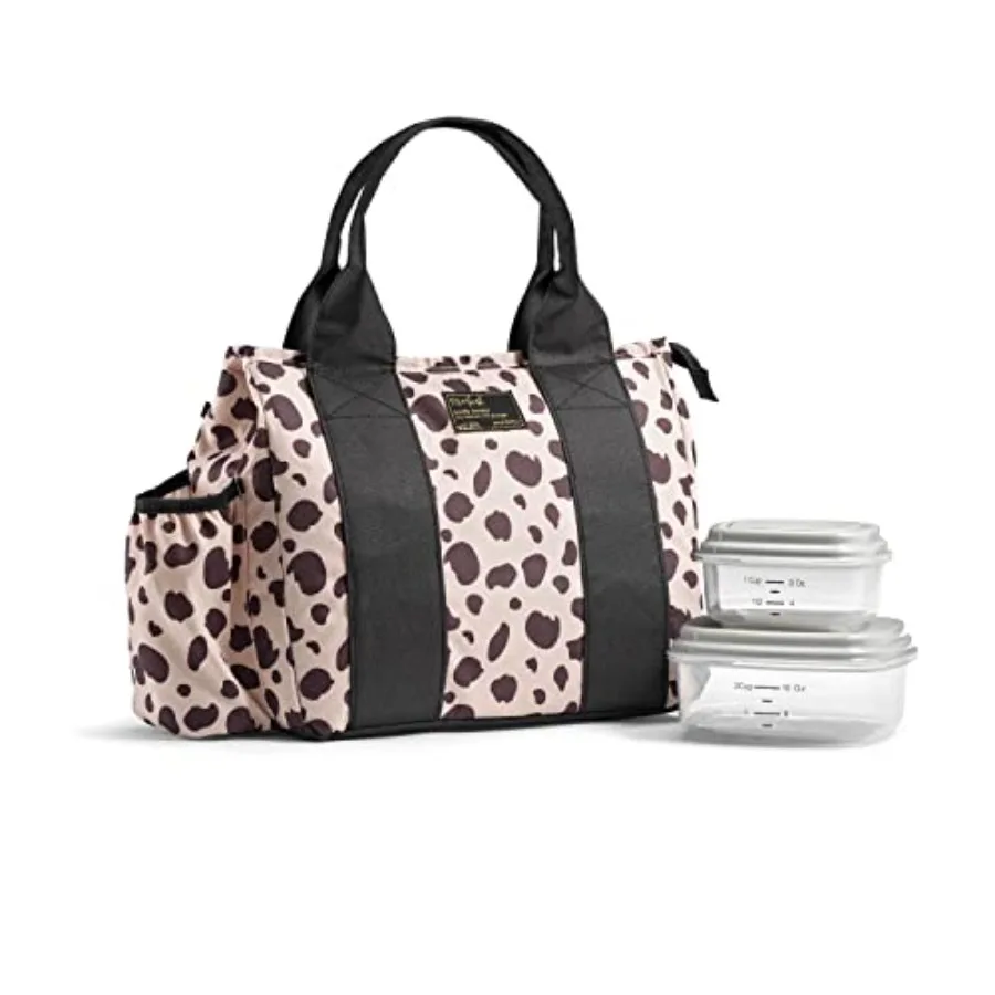 

Sanibel Adult Insulated Lunch Bag with Side Pouch and Carry Handles, Complete Lunch Kit Includes 2 Containers