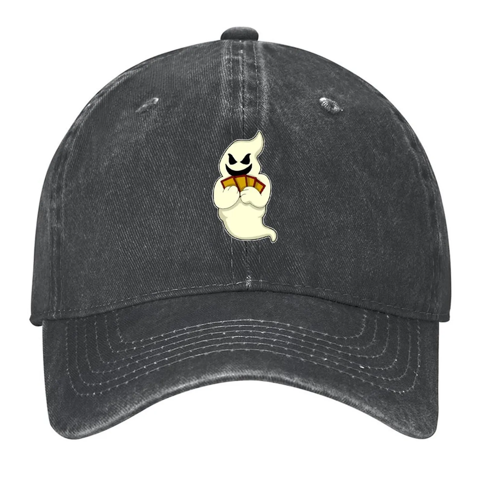 

Ghost at Poker with Poker cards Baseball Cap Funny hats Vintage Horse Hat sailor cap for men Women's Golf Wear Men's