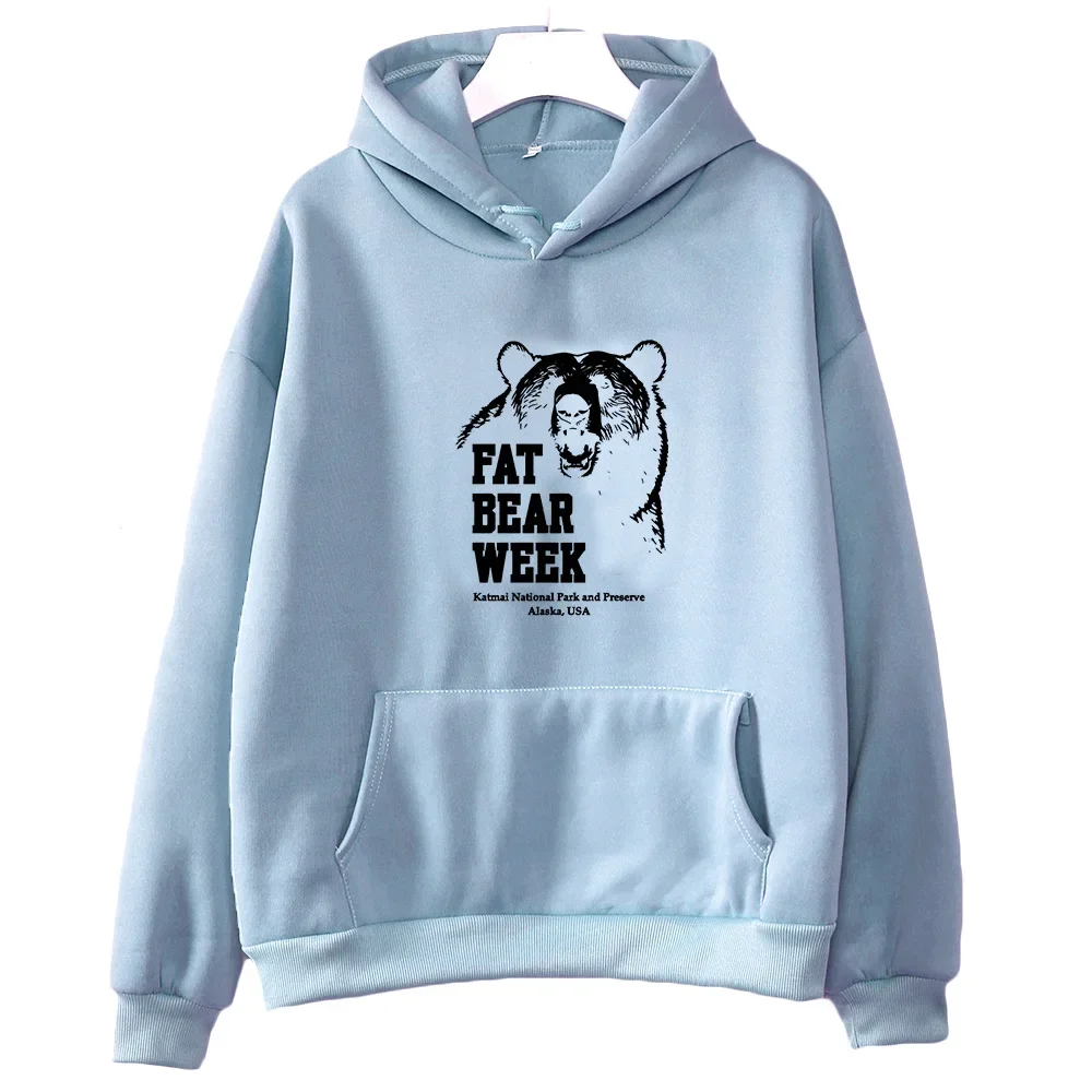 Urso gordo semana predominante impressão pulôveres com capuz outono masculino/feminino moletom de lã animal gráfico hoodie solto roupas casuais