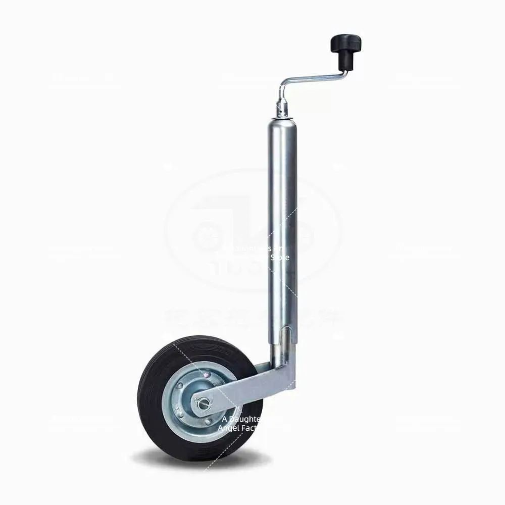 Manual Crank Trailer Stabilizer Jack, European Style Landing Gear with Guide Wheel