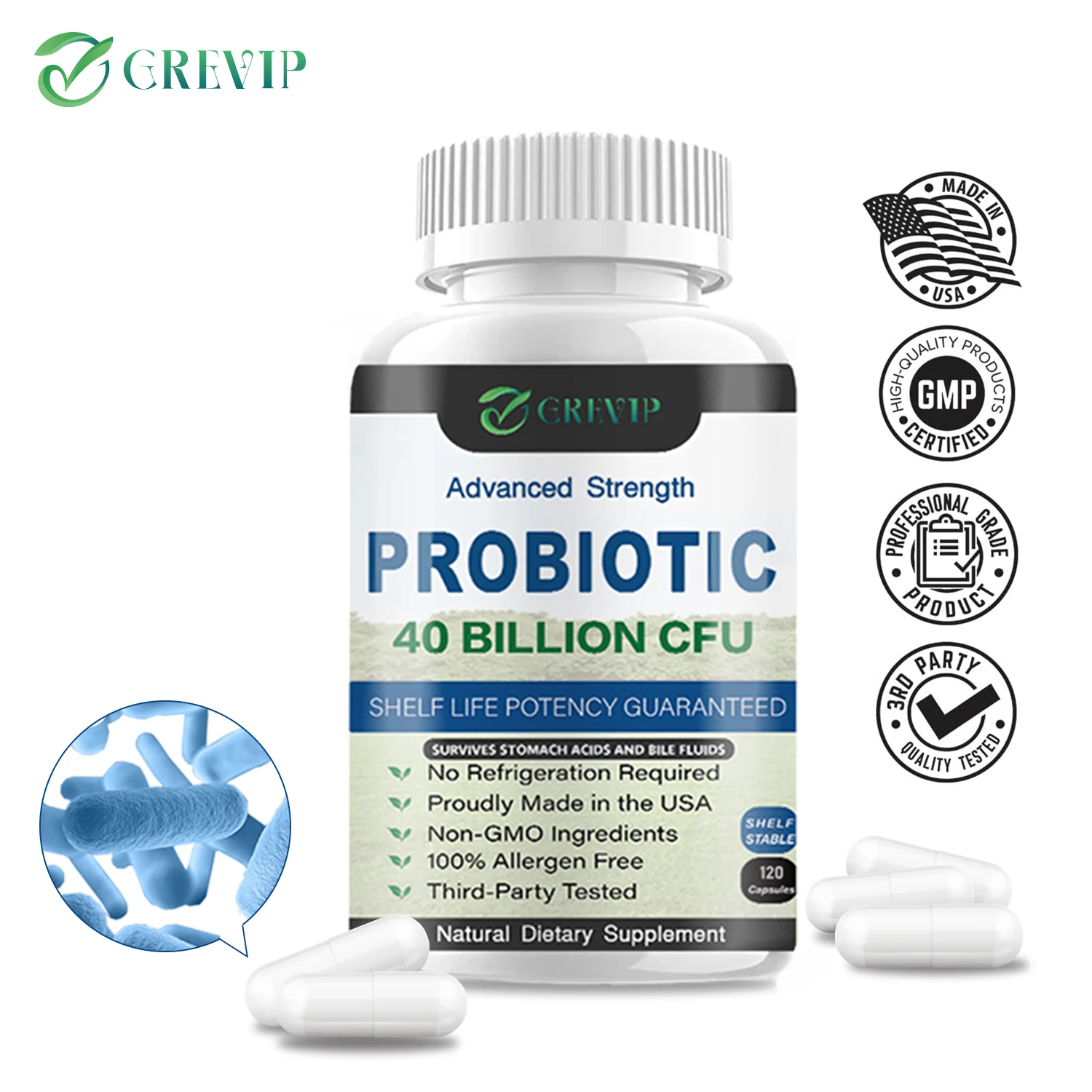 

Probiotic Supplement - Gut Health Complex with Astragalus and Lactobacillus Acidophilus Probiotics To Support Digestive Health