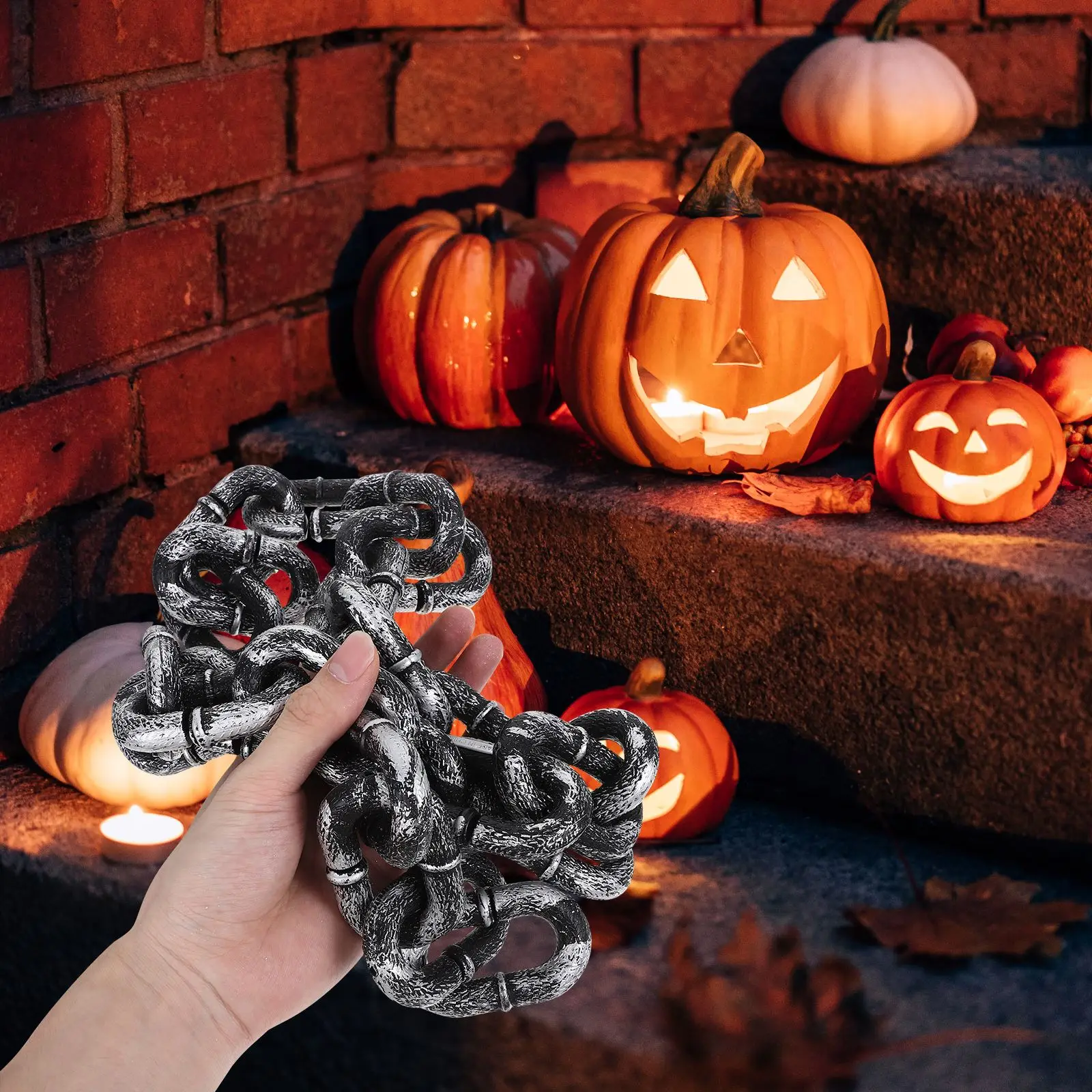 1M Halloween Ketting Kostuum Boeien Barrière Decor Simulatie Grote Ijzeren Ketting Nep Gevangene Accessoires Rekwisieten Rekwisieten Decor