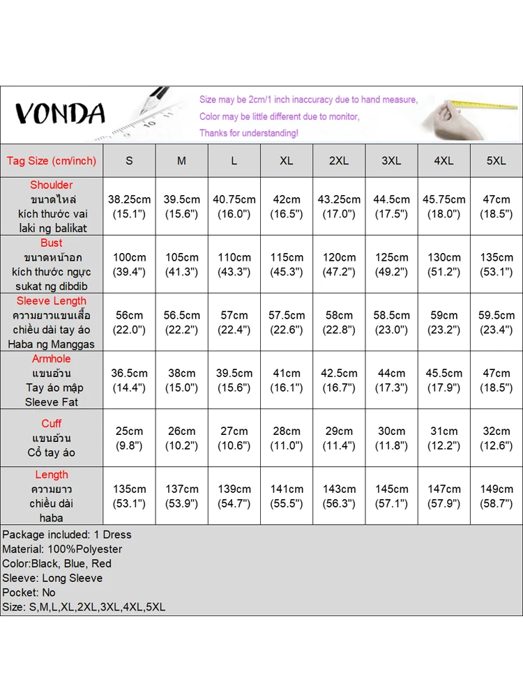 2023 VONDA Frauen Herbst Plaid Kleid Peter Pan Kragen Rüschen Maxi Lange Vestidos Mode Tasten Kausalen Lose Party Plissee Robe