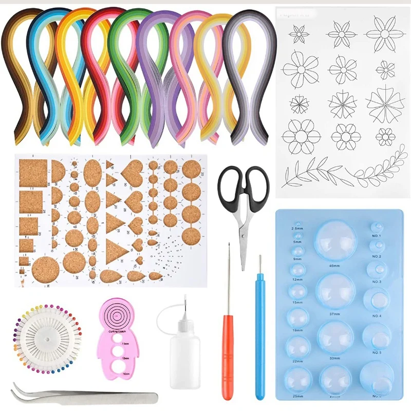 Paper Quilling Kits 45 Colors 900 Strips Quilling Art Paper DIY Craft with Tools for Gift and Diy Home Decoration