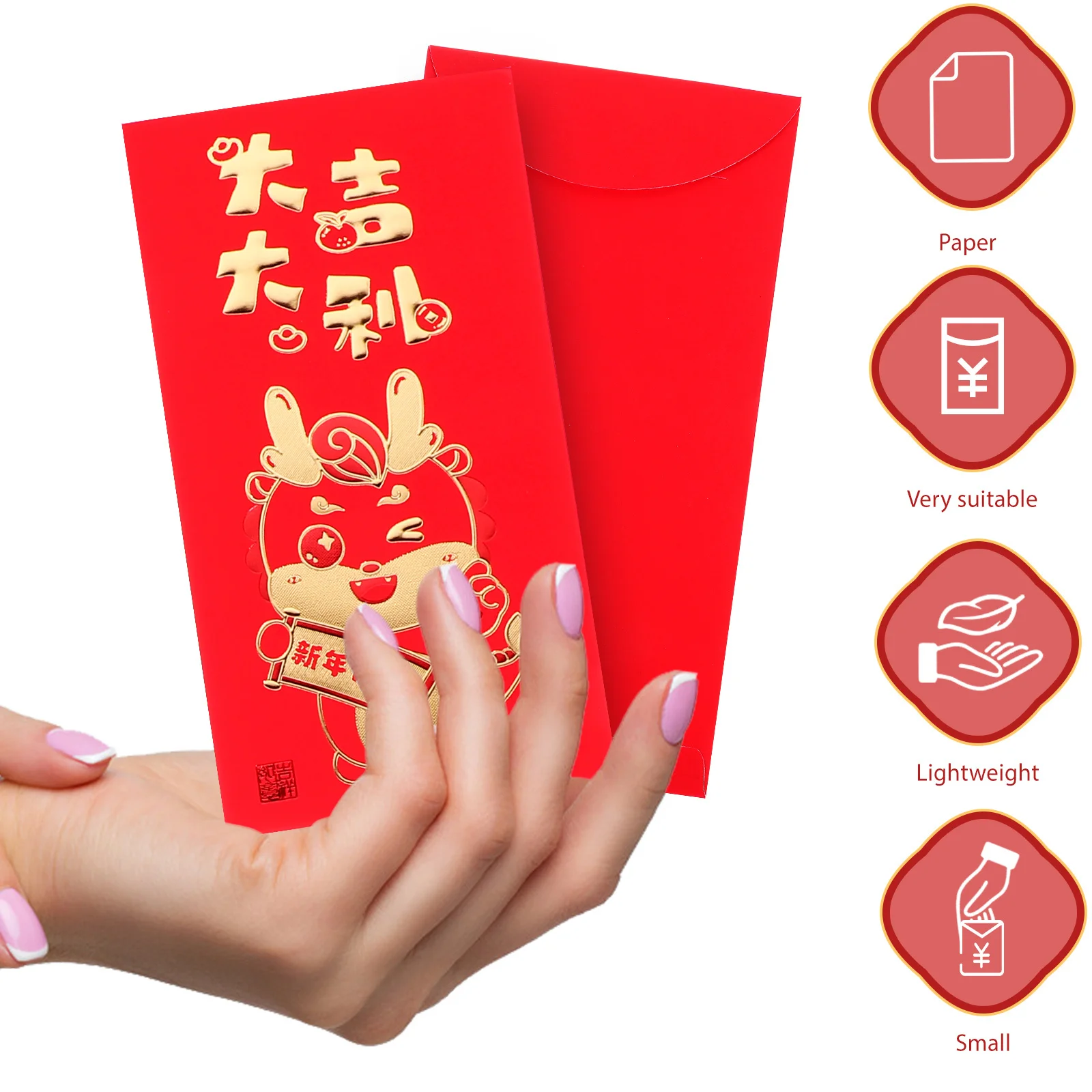 30Pcs Chinese New Year Red Envelopes Exquisite Design Gift Money Bags Spring Festival Lucky Pockets Red Envelopes