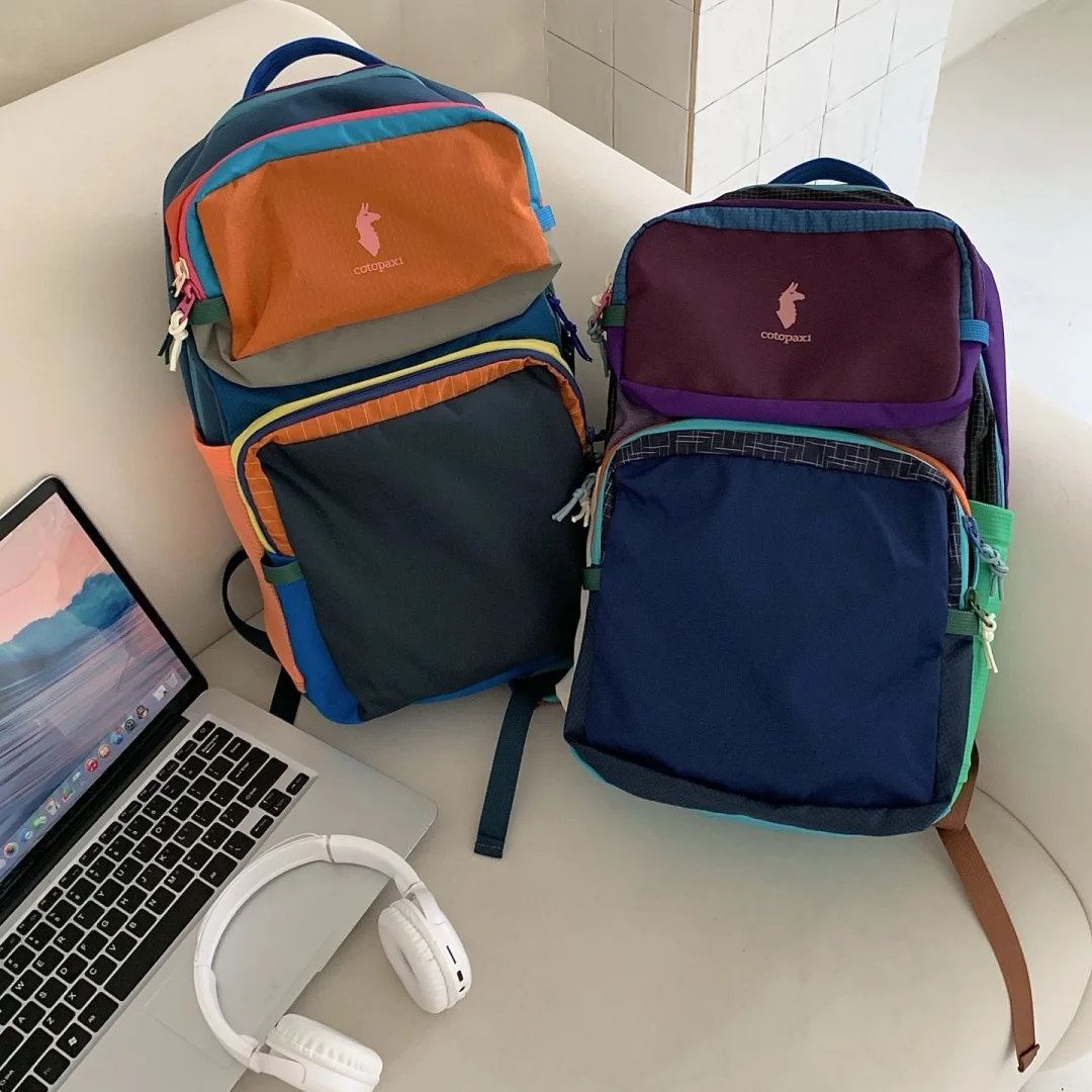 Unisex Casual Multi-Layer Color Block Backpack for Daily Commuting Short Trips Hiking Camping Outdoor Activities