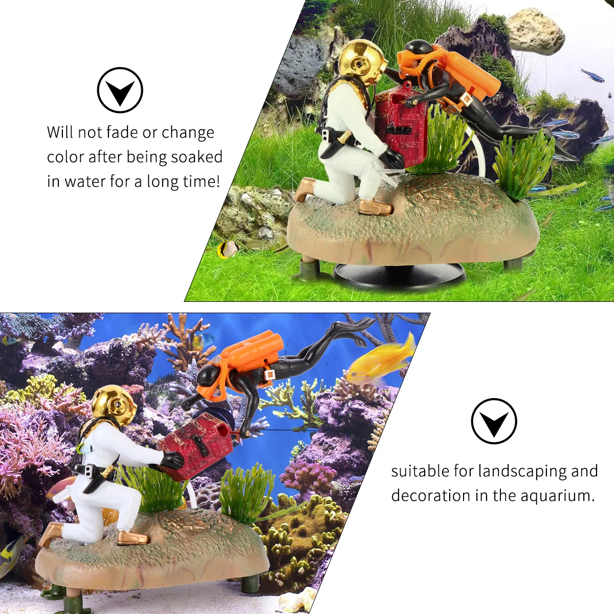

Aquarium Decor Diver Adornment Fish Tank Habitat Colorful Shelter Desktop Ornament