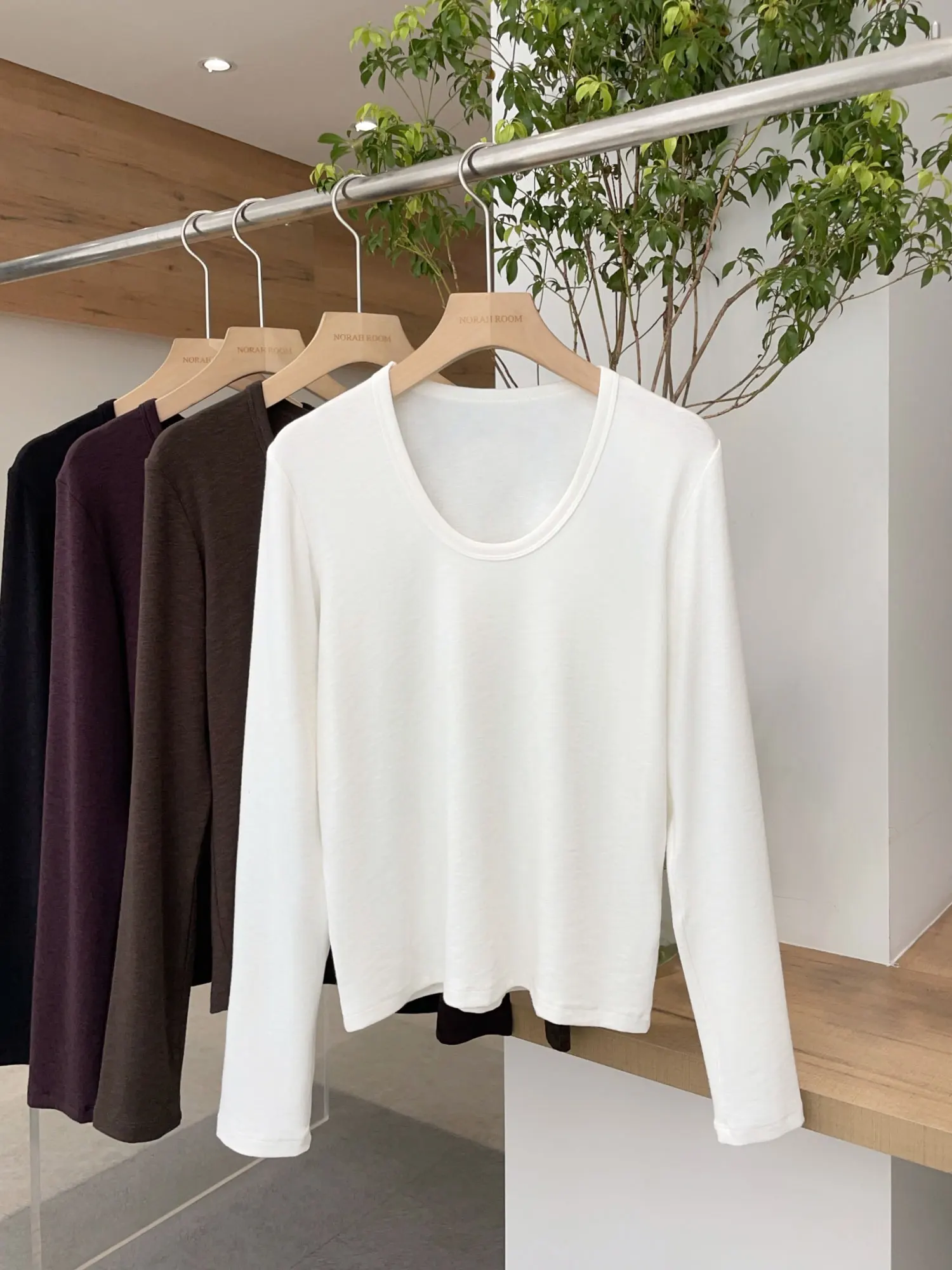 

Удобная длинная све U-Ne Base irt, корейская универсальная хлопчатобумажная эластичная ткань, повседневная одежда, женская мода