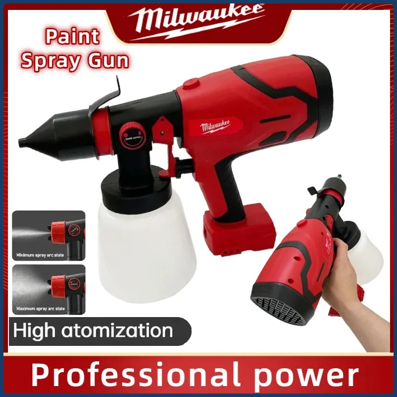 

Milwaukee 600W Paint Spray Gun 800ML Tank Brushless 39000 RPM Motor Auto Furniture Wall Car Sprayer For Milwaukee 18V Battery