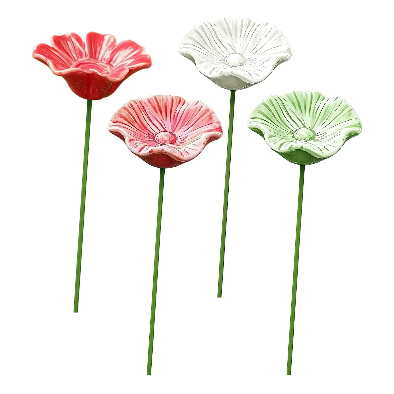 4Pcs Portable Bee Water Feeder ceramic Flower Drinking Fountain Holder Bee Watering Station Bird Bath Stand Bee Feeder