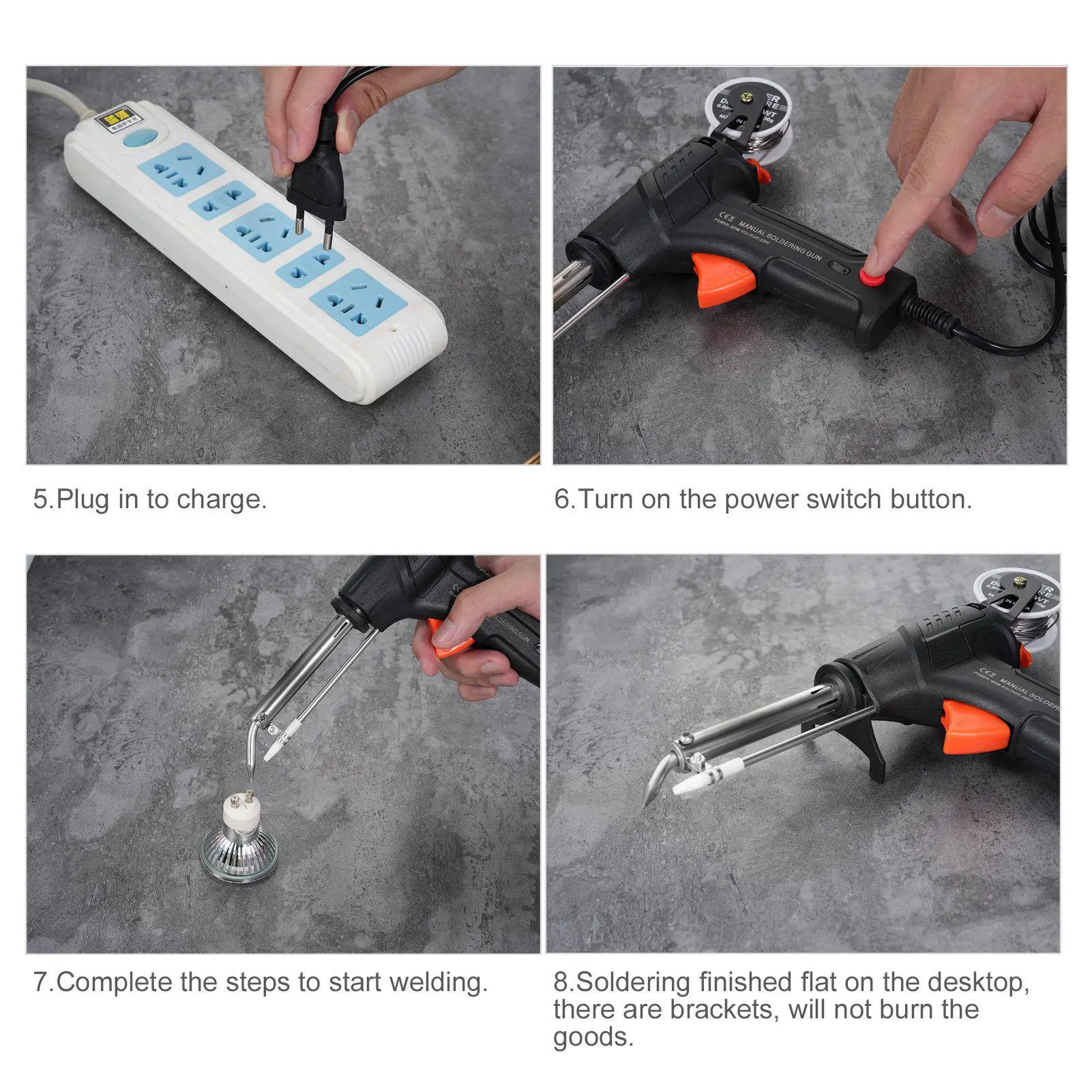 Soldering Iron Kit 60W Corded Electric Welding Machine with Welding Wire One Handed Soldering Machine Set for Soldering