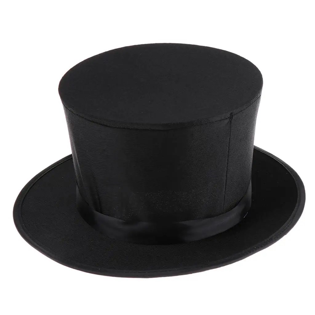 Collapsible Top Hat Magician Cap Amaze Perform Caps Fabric Accessories