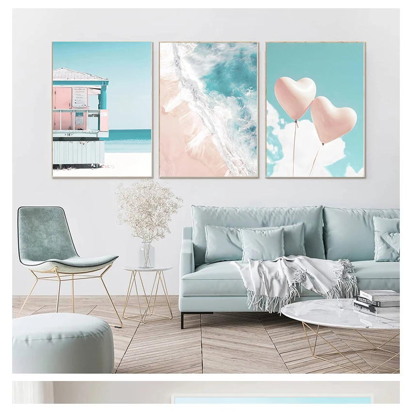 Flamingo Wall Art Canvas Painting Nordic Posters And Prints Pictures For Living Room Tropical Sea Beach Starfish Surfboard