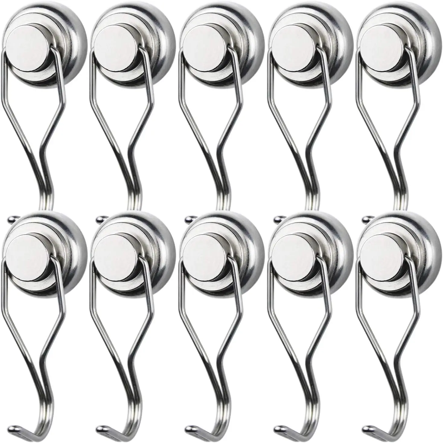 30lb Magnetic Swivel Hooks,10 Heavy Duty with Powerful Neodymium Magnetic Hooks, Used for Hanging, Barbecue Magnet Hooks