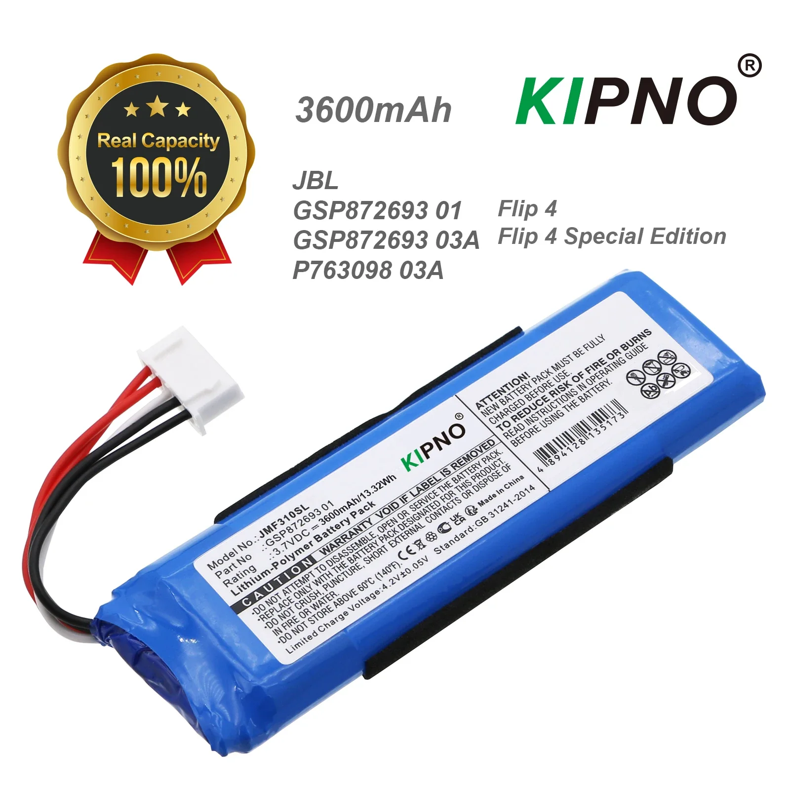

3600mAh Battery For JBL GSP872693 01 GSP872693 03A P763098 03A Flip 4 Special Edition