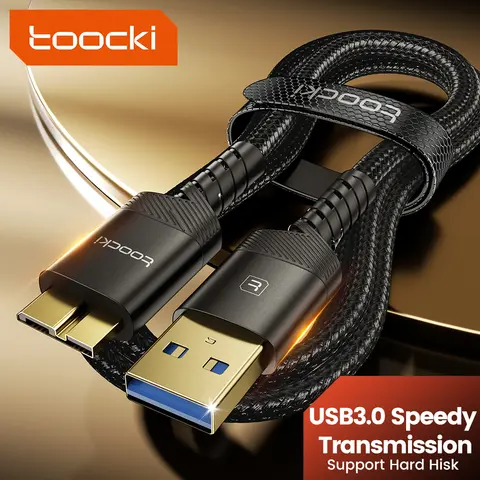 Toocki USB/Type C to Micro B Cable Support Hard Disk Camera USB3.0 Speed 5Gbps Data Cord for Samsung Toshiba WD Hard Drive PC