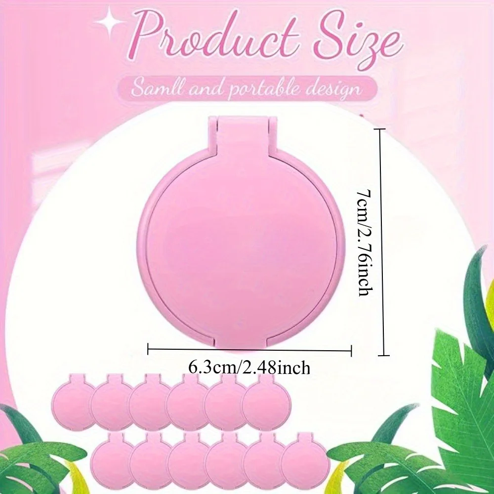 Foldable Round Makeup Mirror Mini Portable Pocket Mirror Handheld Travel Compact Mirror Flip Cosmetic Vanity Makeup