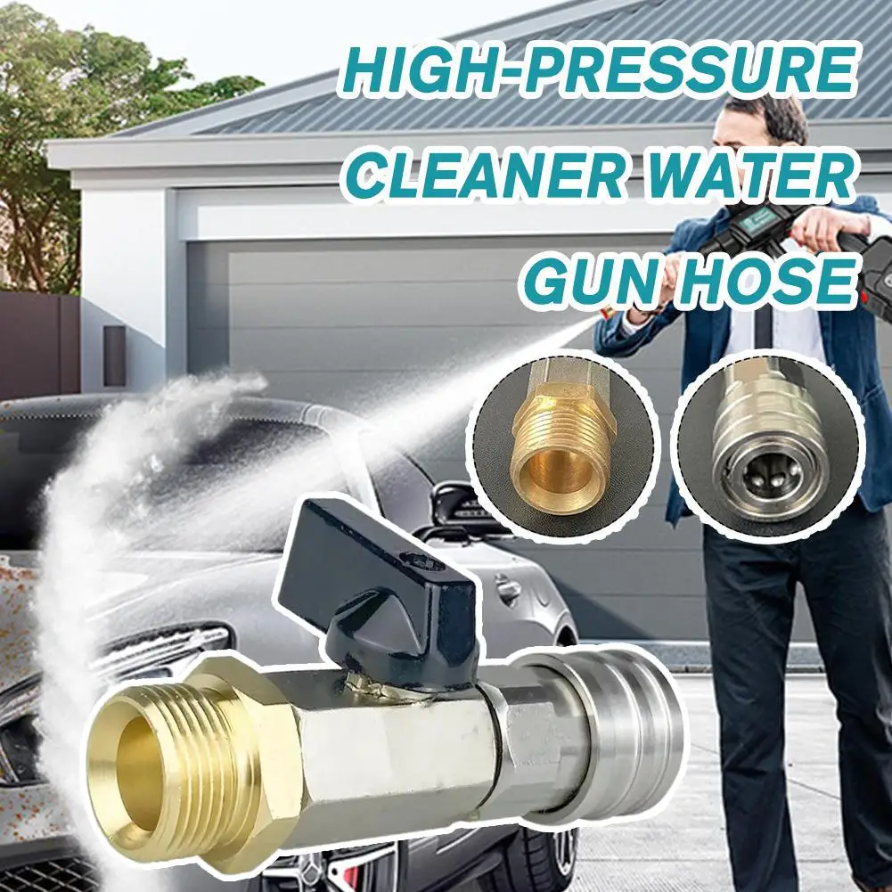 

High Pressure Washer Ball Valve Kit 1/4" Quick Connector and M22 14mm for Power Washer Hose Switch On/off X9D6