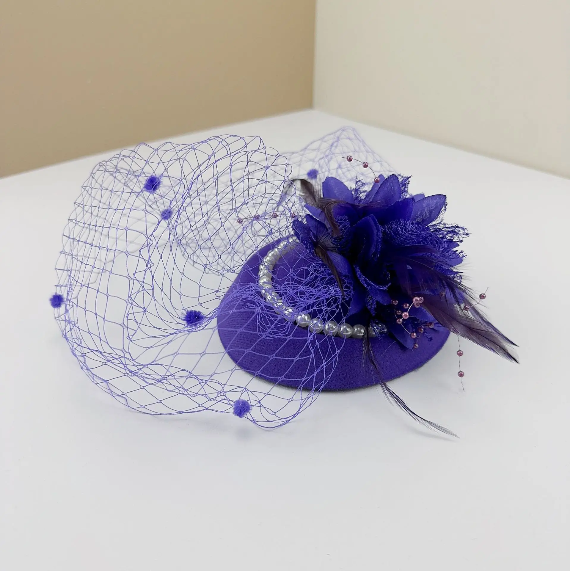 Hot Selling Women's Birdcage Veil Hat, Vintage Net Fascinator with Mini Veil, Elegant Cheongsam Hairpin for Wedding Banquet