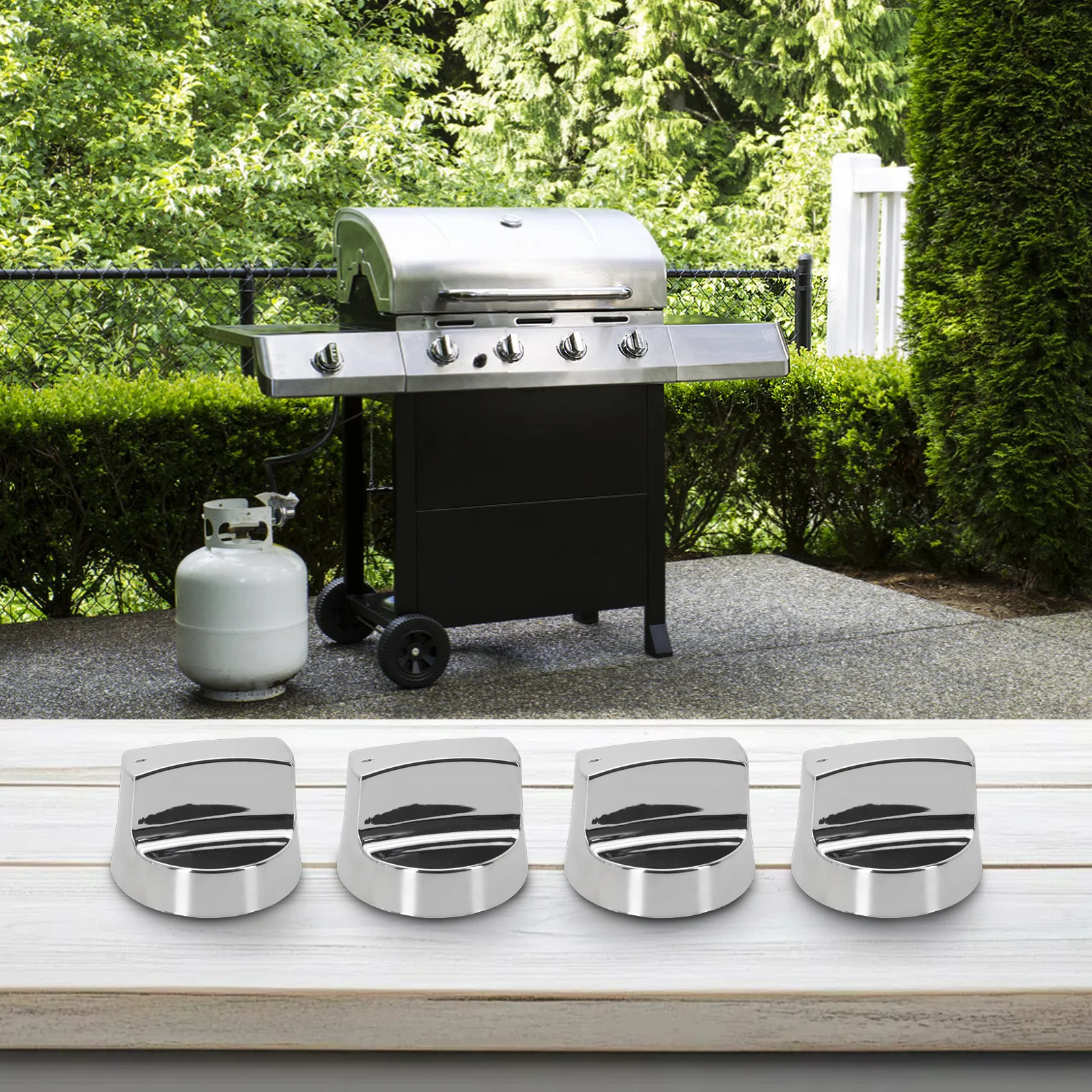 Accesorios de perilla de parrilla de Gas galvanizada, reemplazo de accesorios de perilla antigua, conjunto de botones de cocina, accesorio de reparación de estufa, 4 Uds.