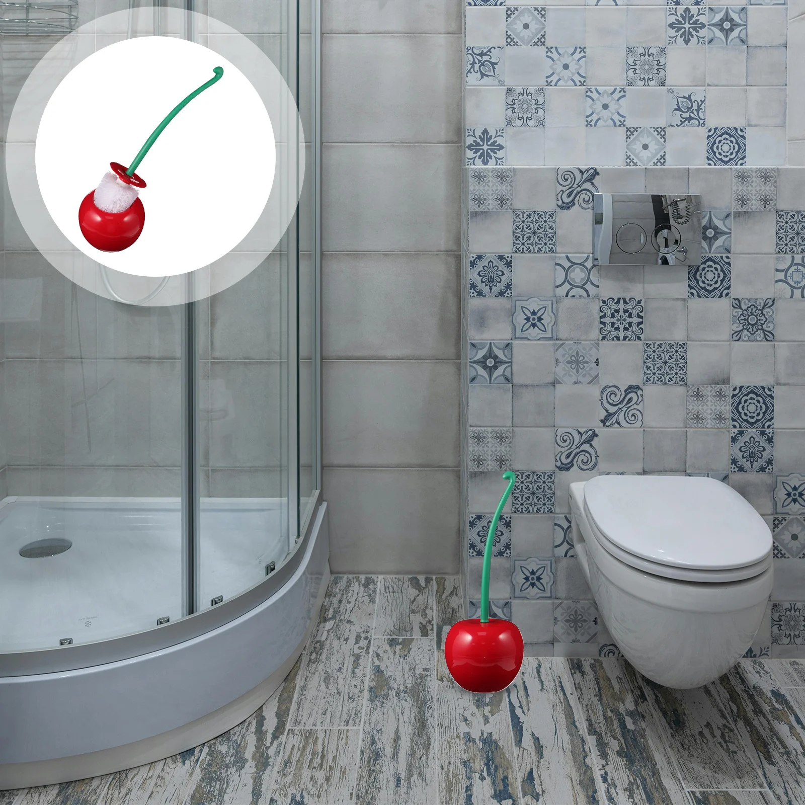 

Plastic Toilet Set Red White Brush Holder Cleaning Tool For Bathroom Home Office Use Toilet Brush Holder