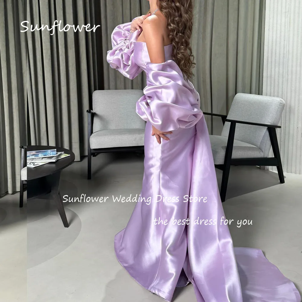 Sunflower Purple Sweetheart Satin Mermaid Formal Evening Dress Saudi Arabia 2024 Slim Backless Floor-Length Prom Dress