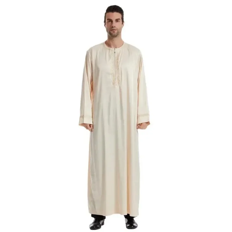 Jubba Thobes Kaftan Abaya Dubai, vestido musulmán árabe, Ramadán Eid, ropa de oración, bata musulmana para Hombre