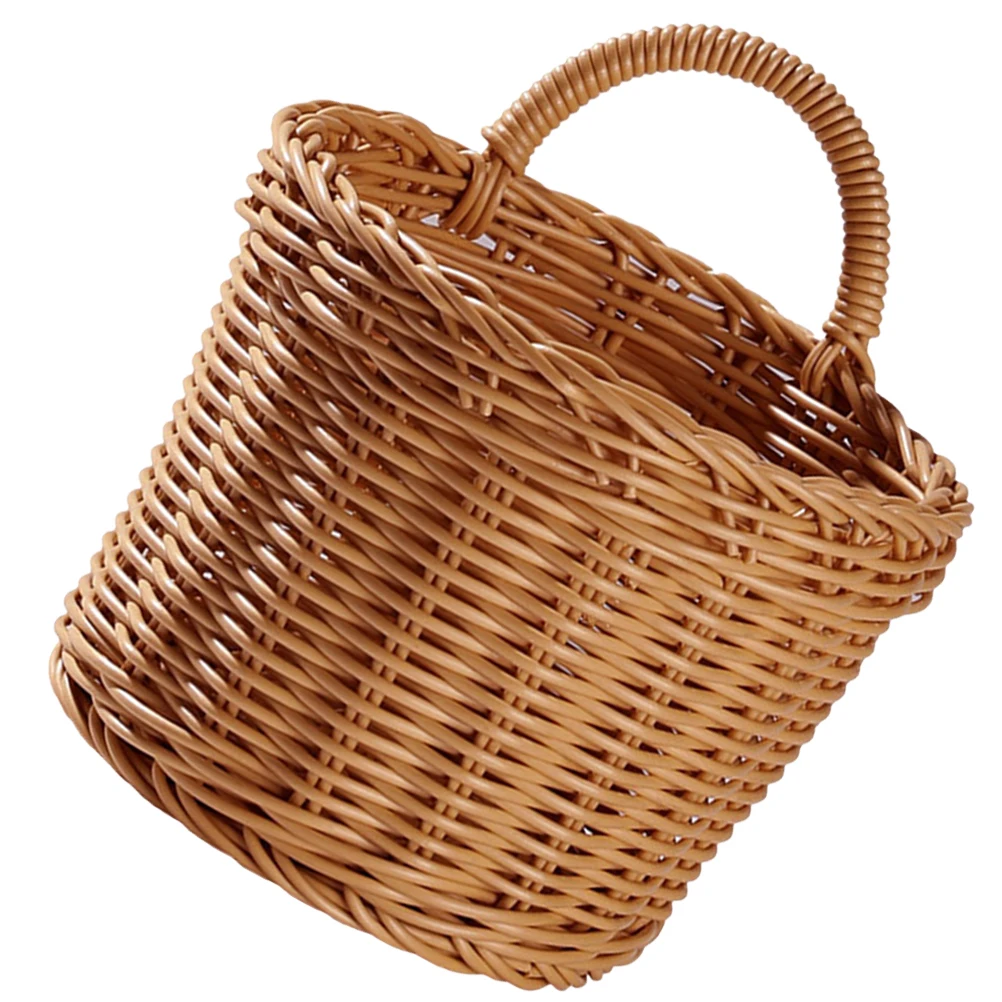 

Storage Hanging Pp Round Brown Multi-Functional Garlic Ginger Organizer Large Capacity Space-Saving Sturdy Wall-Mounted
