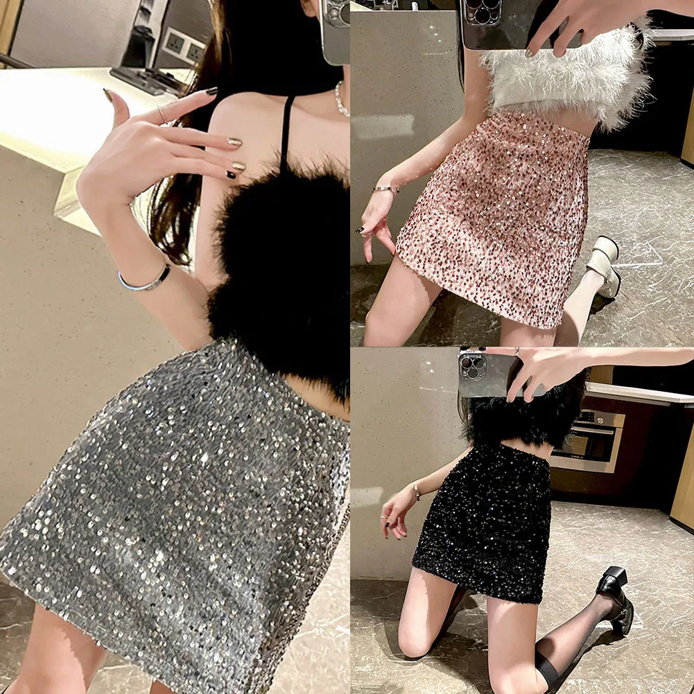 المرأة مثير تنورة ضئيلة ملابس للنادي تنورة خط 2024 تنورة نسائية العلامة التجارية الجديدة حالة نادي الملابس طول منتظم