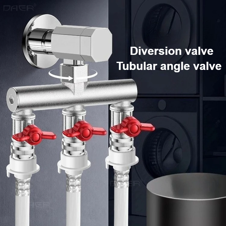

Household Multifunctional Faucet Switch Diverter Toilet Angle Valve Four-way Water Distribution Valve Bathroom Accessories