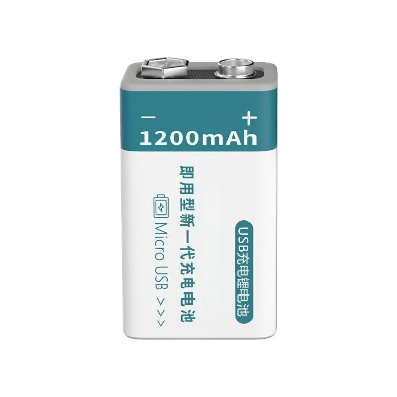 Hotsale USB 9V Rechargeable Battery 1200mAh Type-C Rechargeable 9V Li-ion Battery for Helicopeter Model Multimeter Smoke Alarm