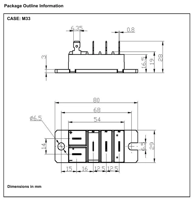 mds30-16 M33 الصمام الثنائي وحدة 30A 1600V ثلاث مراحل المعدل وحدة