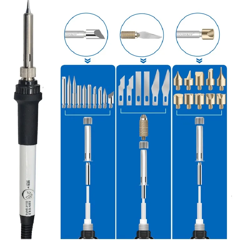 

Современный комплект паяльника с регулируемой температурой, мощный набор паяльных пистолетов с внутренним подогревом для домашнего ремонта, инструмент FYTC