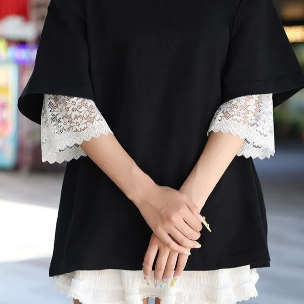 Picture 3: Casual Solid Color Lace Floral Cuffs Bell Sleeves Stretchable Fake Sleeves Mesh Flower Wrist Accessories Female Fashion