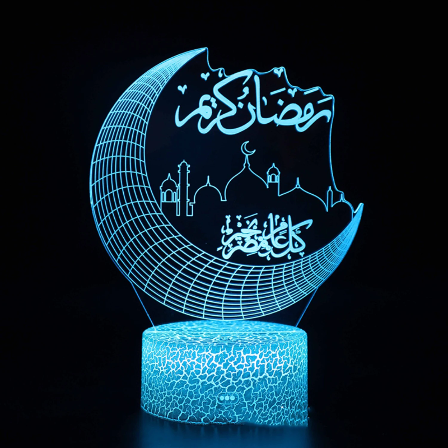 Enhance Bedside Ambiance with Stunning Three Color 3D Interactive Night Light - Vibrant Visuals for a Magical Atmosphere - USB P