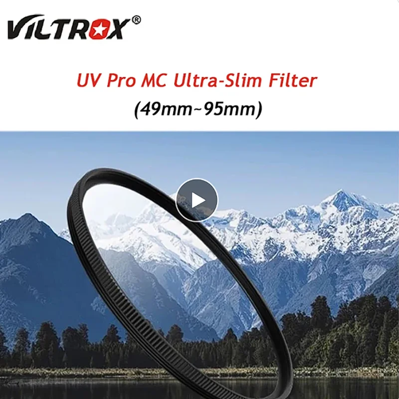 

VILTROX Pro filtros de protección UV ultrafinos, lentes de cámara, filtros digitales para Canon, Nikon, Sony, 49mm 52mm 55mm 58m