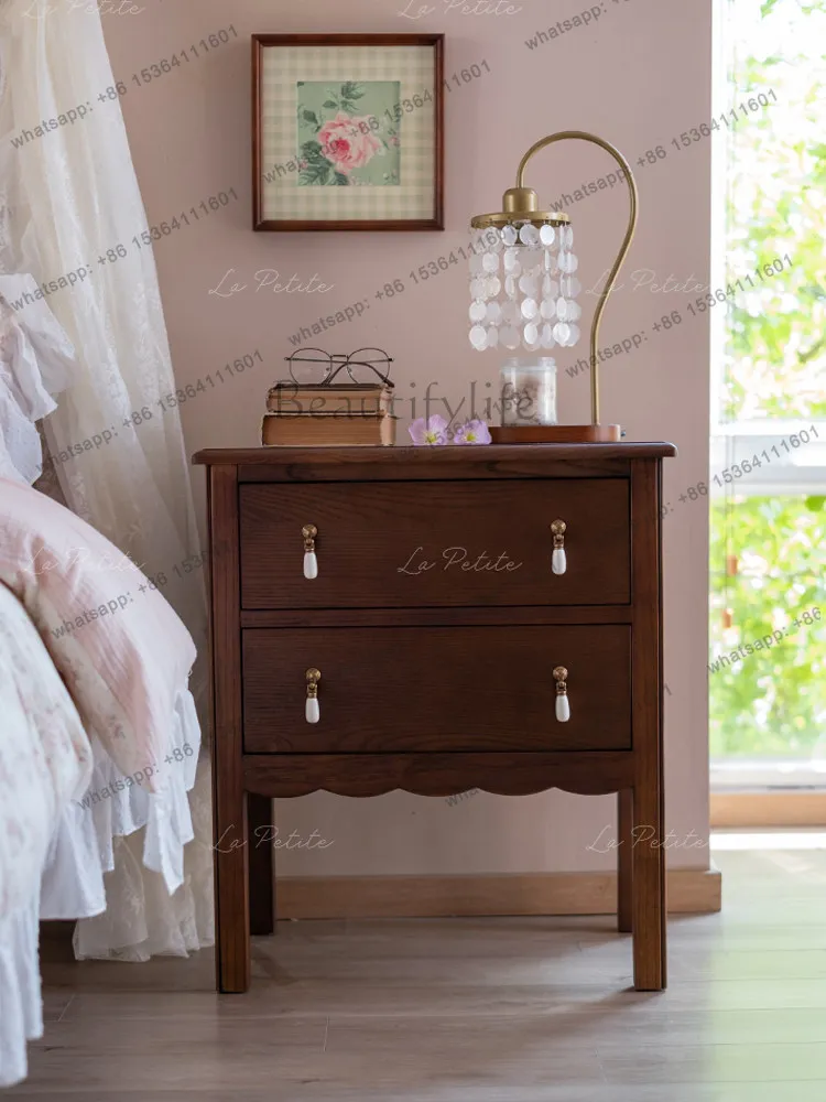 Retro two-bucket three-bucket cabinet, sofa side cabinet, medieval storage display and storage