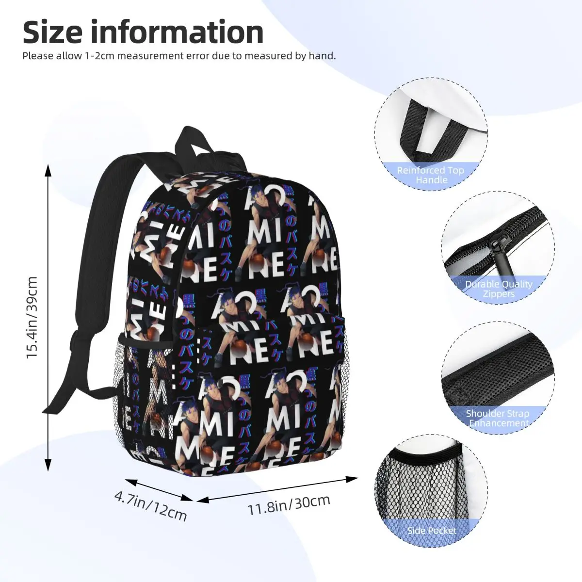 Harajuku Basketball Kuroko No Basket Basuke Kaijo Backpack Student BookBag School Bag Computer Shoulder Bags for Men Women