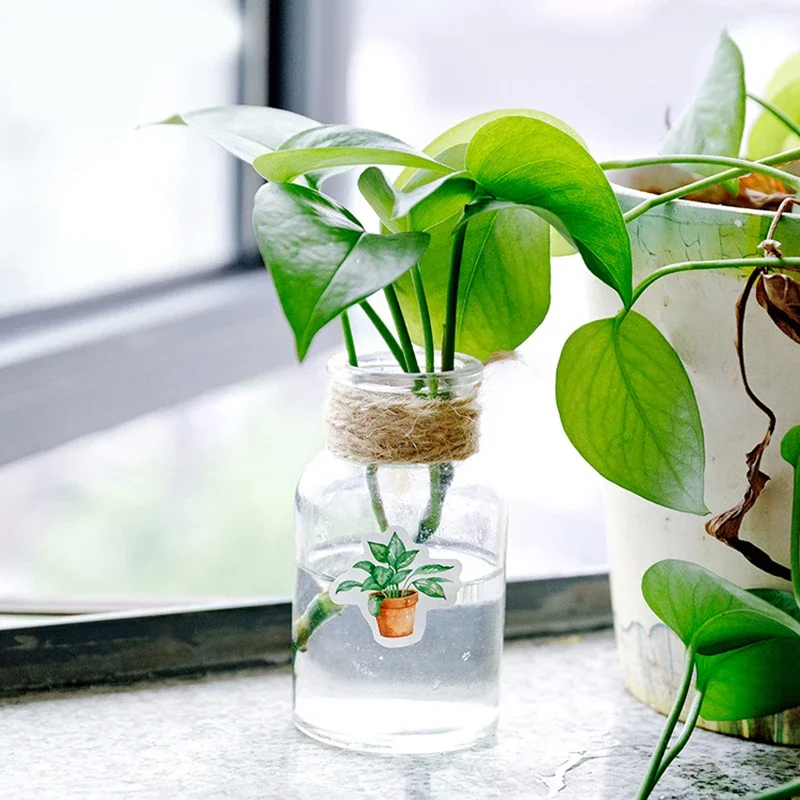 45PCs/Pack Green Potted Plant Washi Stickers Scrapbooking Decorative Stick Diary Stationery Album DIY Stickers Children Gift