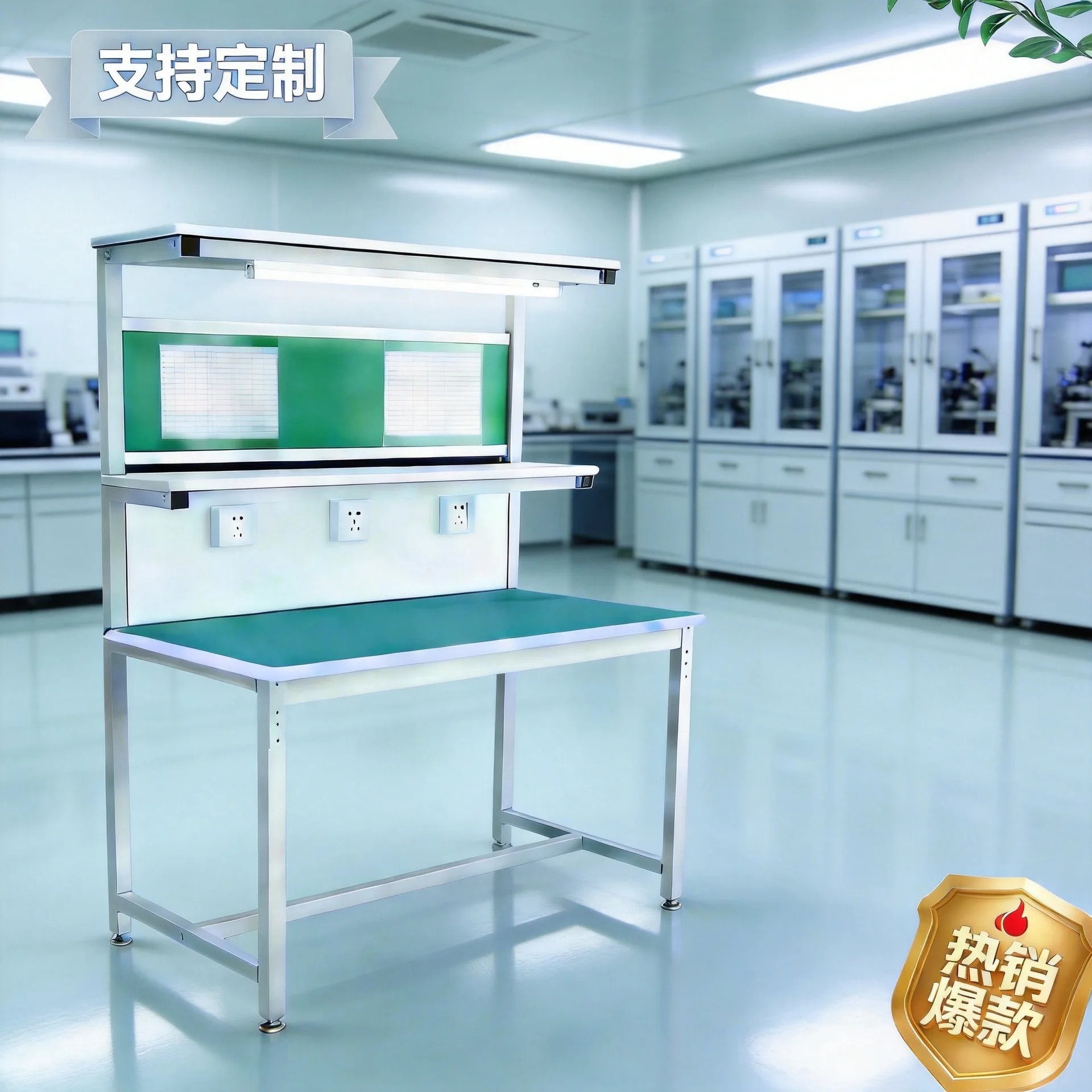 Anti-static workbench Double-layer lamp dust-free workshop assembly line operation bench Spot experimental table Multifunctional