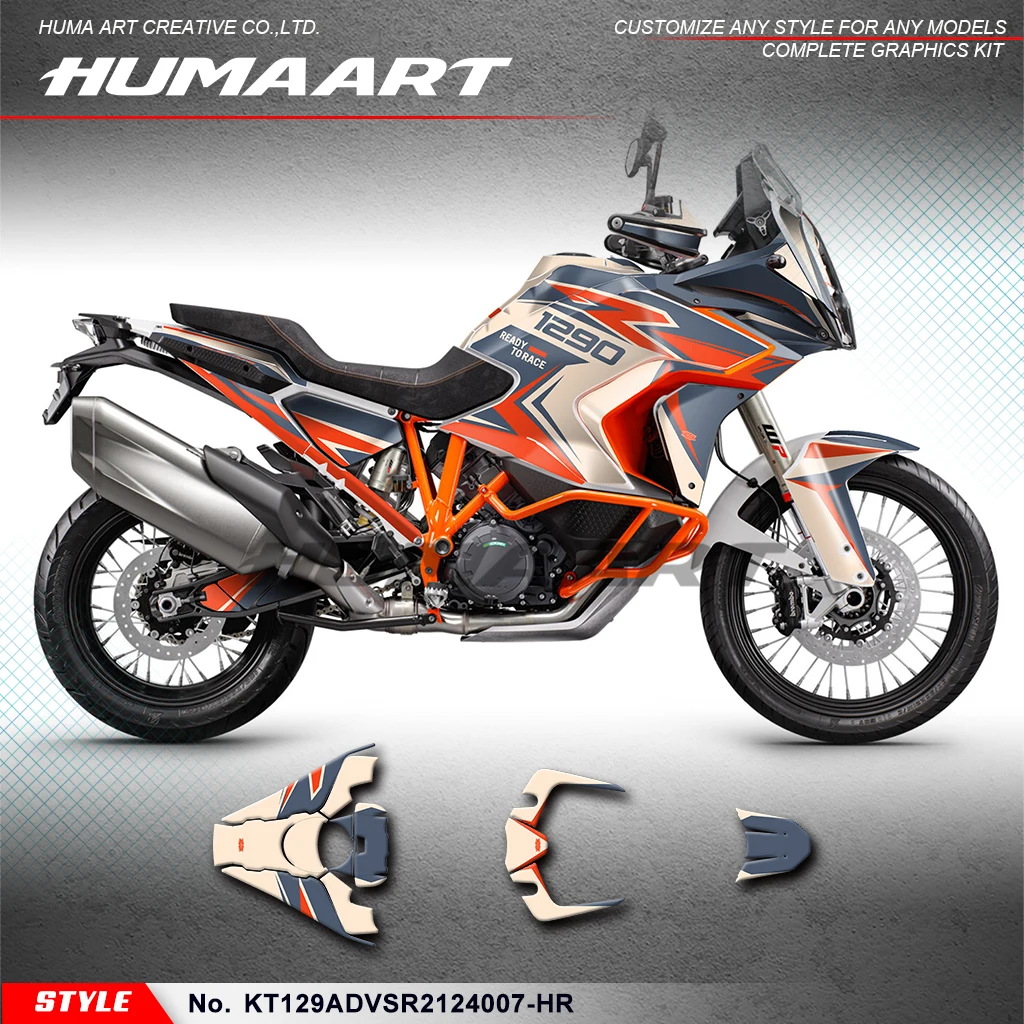

HUMAART Racing Sticker Adhesive Decals for KTM 1290 Super Adventure S / Super ADV R 2021 2022 2023 202, KT129ADVSR2124007-HR