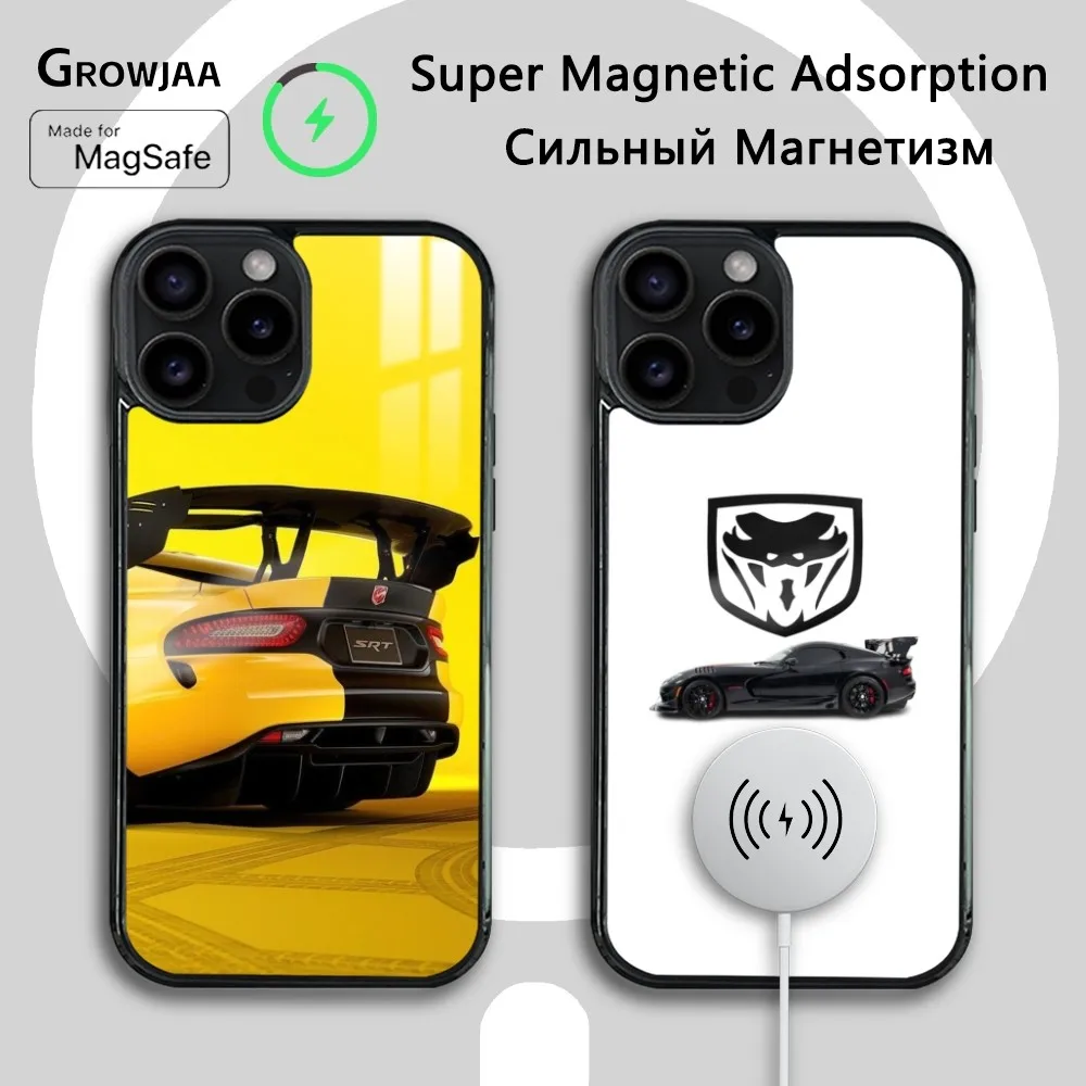 Muscle Car V-Viper Phone Case Magnetic For IPhone 16 15 14 13 12 11 Pro Max Plus Mini Magsafe Wireless Charging Cover