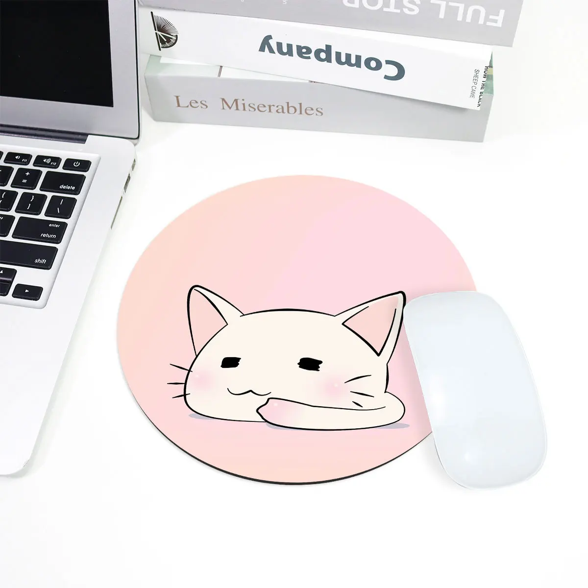 

Cute Cartoon Thickened Circular Rubber Mouse Pad Small-Sized Female Computer Laptop Flat Anti Slip Mouse Pad Suitable For Office