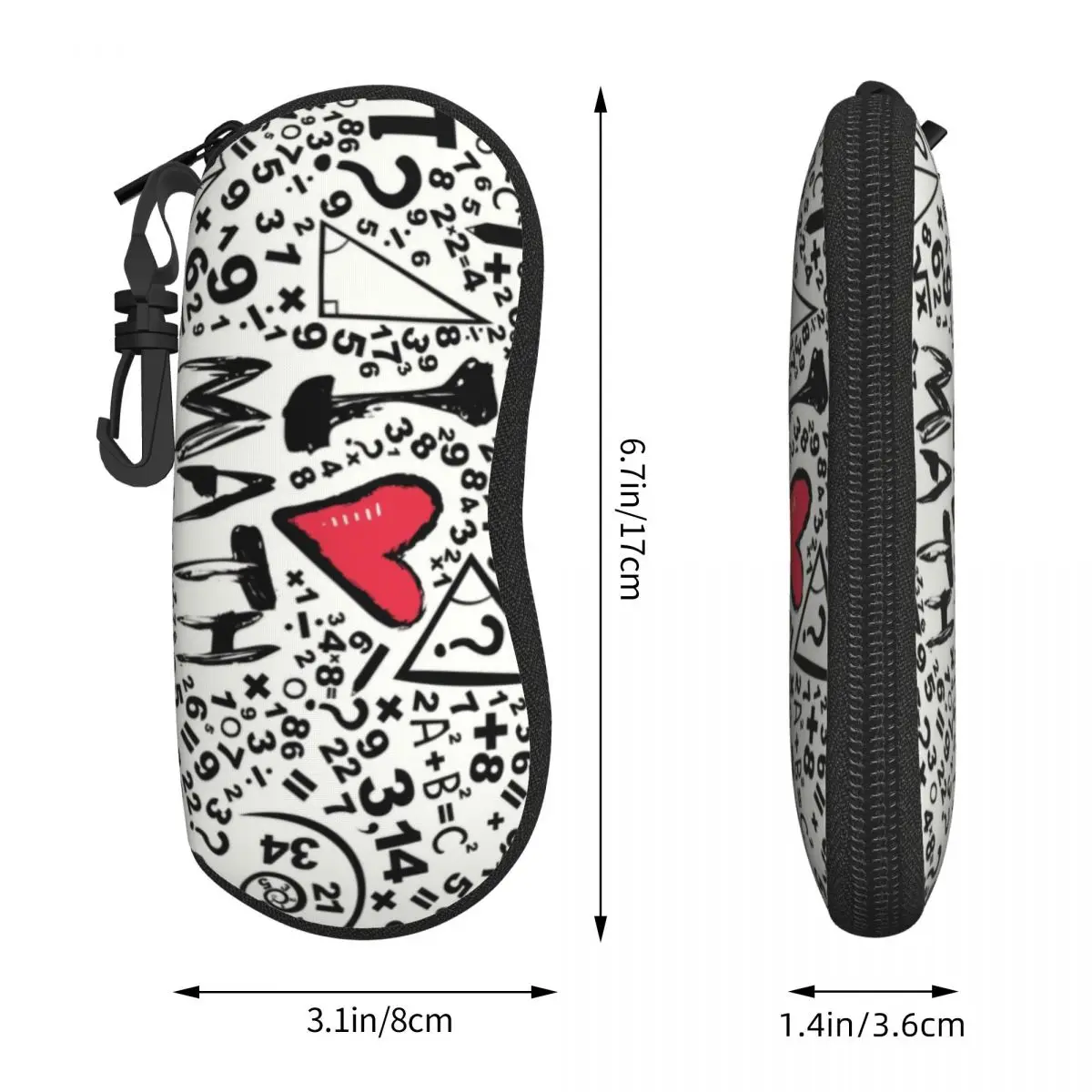 Custom I Love Math Pattern Glasses Case Portable Geek Mathematics Teacher Shell Eyeglasses Case Sunglasses Box view 3