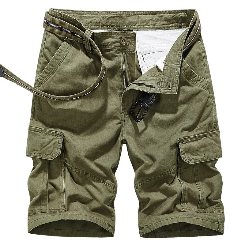 

Summer Men's Cargo Shorts Casual Loose Multi-Pocket Five-Point Pants Cotton Camo for Male