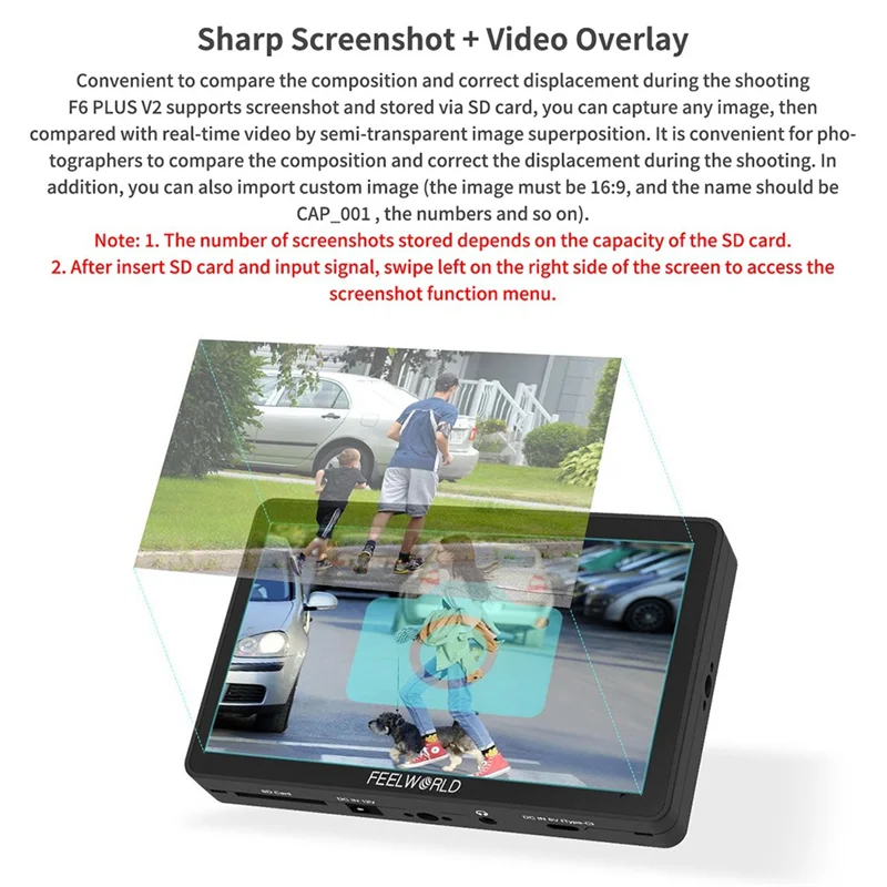 FEELWORLD Kamera Touch Monitor F6 PLUS 6 Zoll Touch Monitor Für Mikroscan Kameras Externe Touch Monitor