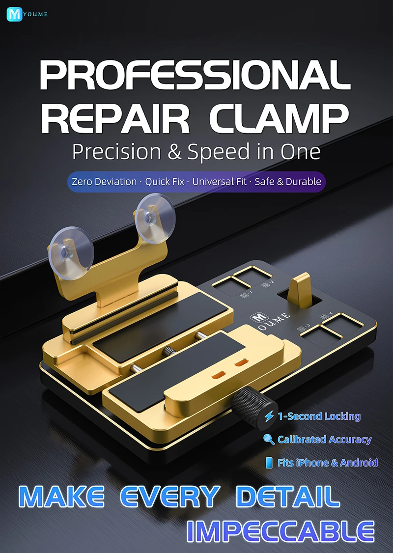 YOUME Rotating Screen Side-Mounted Mobile Phone Screen Repair Back Cover Removal and Separation with Screws and Suction Cup