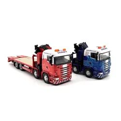 1/76 Scale Trailer Crane Heavy Truck Car Model Diecast Alloy Exquisite Collection Display Decoration Toys Fans Gifts Fans